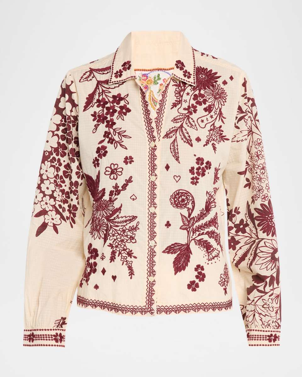 Printed Button-Front Shirt